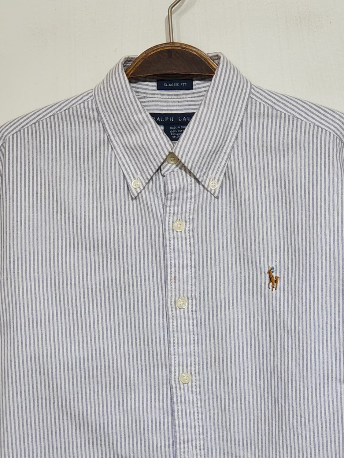 (L) 랄프로렌 폴로 남방 스트라이프 셔츠 로고 캐주얼  상품이미지2
