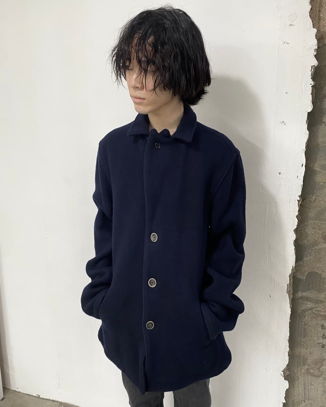 캐피탈 네이비 울 코트 상품이미지1