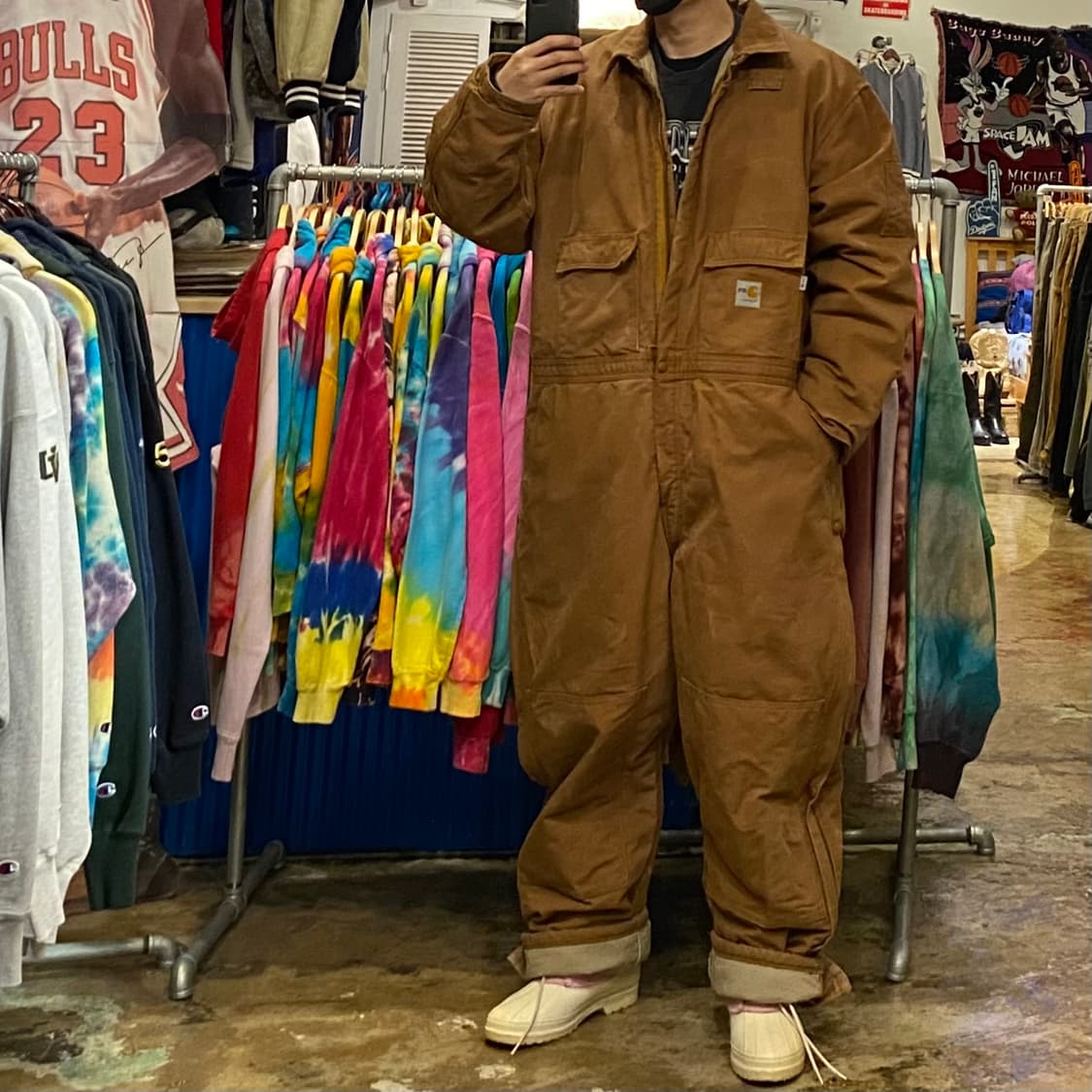 00s USA 칼하트 워크 패딩 점프슈트 상품이미지1