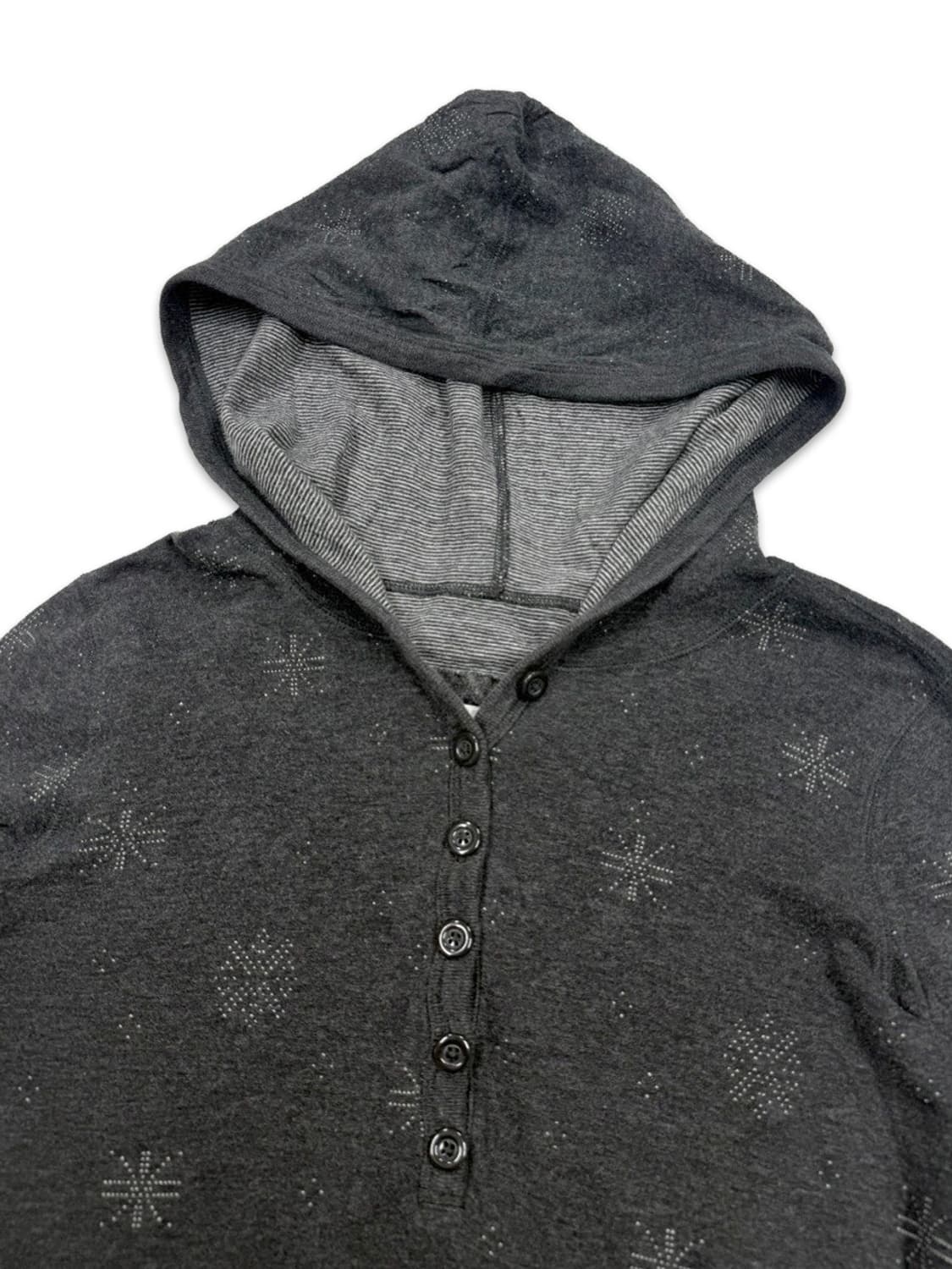 빈티지 Aerie 그레이 롱 슬리브 하프단추 후드티 상품이미지4