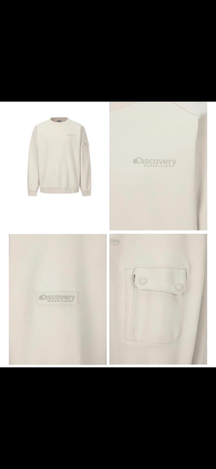 디스커버리 남여공용 아웃포켓 트레이닝 맨투맨 티 상품이미지2