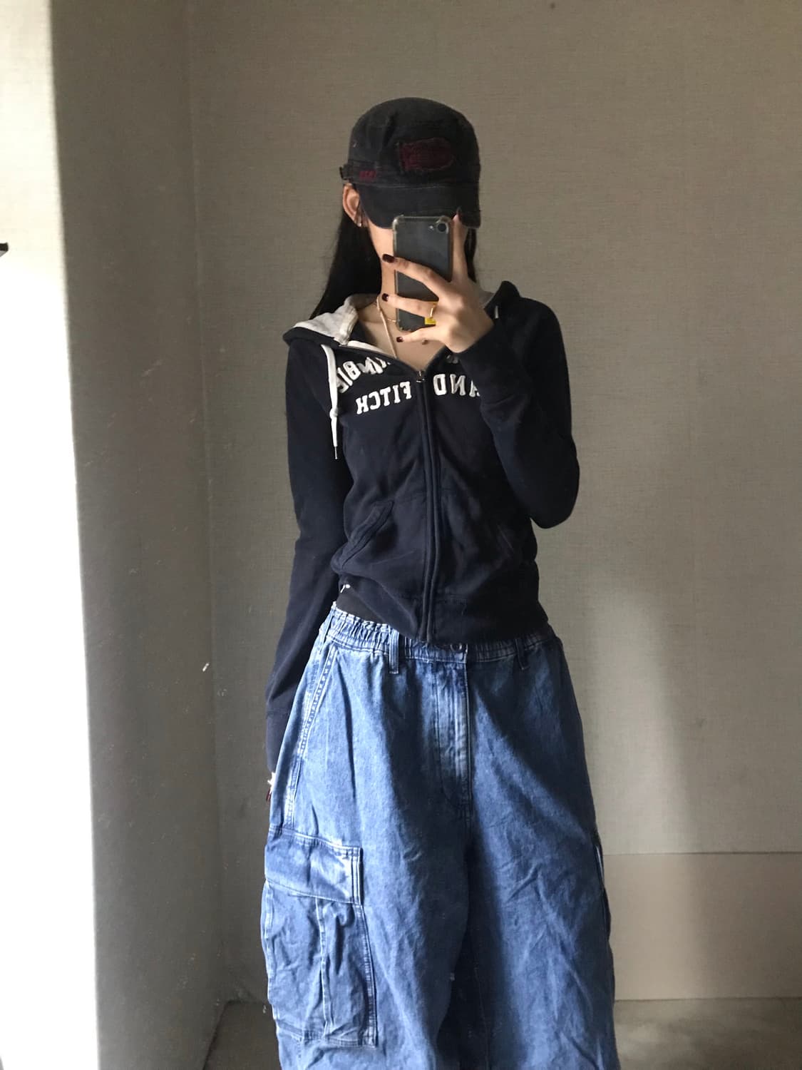 아베크롬비 네이비 딱붙핏 후드집업 상품이미지3