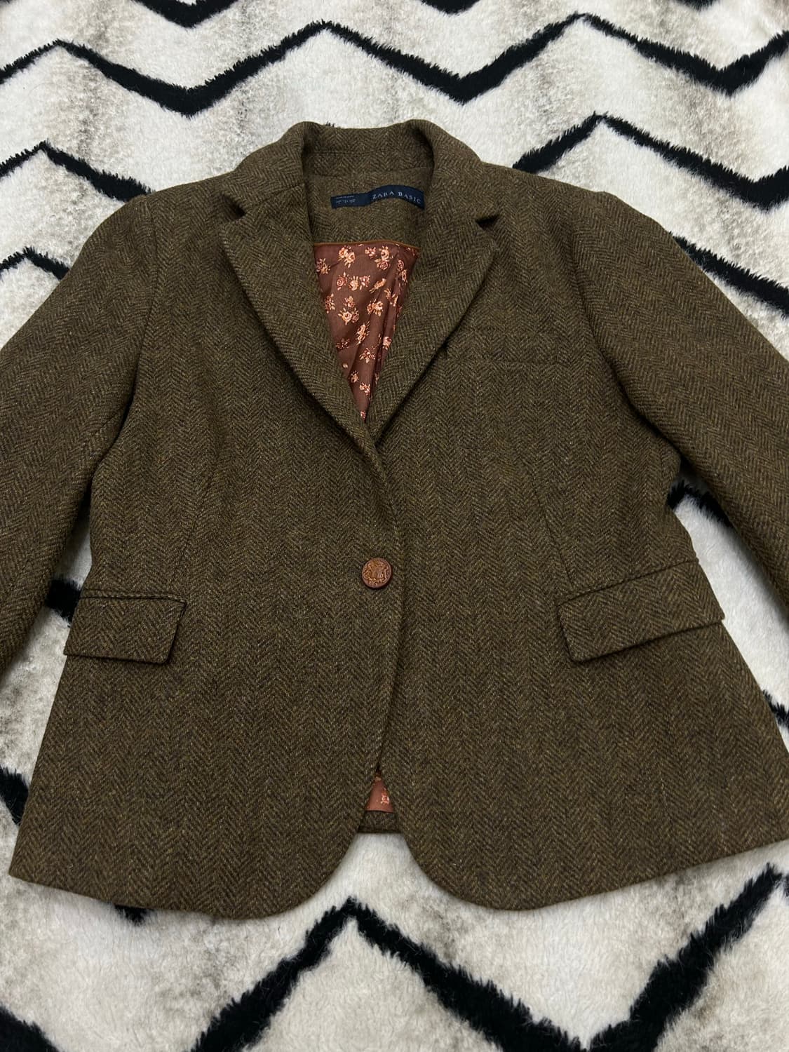 [L]ZARA Basic 헤링본 울 블레이저 상품이미지2