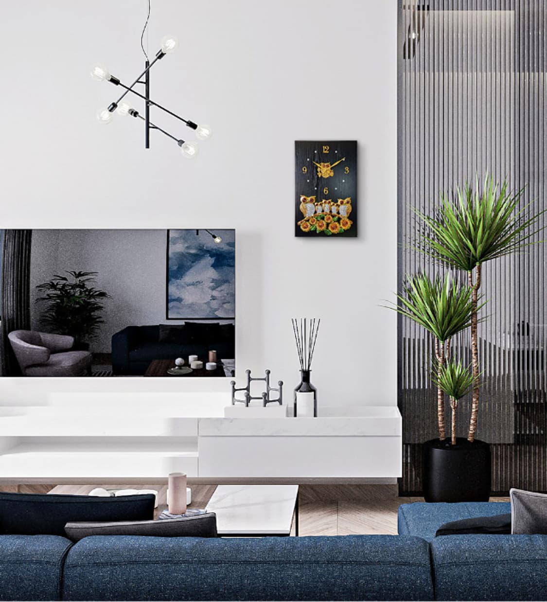 부엉이시계 해바라기시계 거실 대형 무소음 벽시계 판매 상품이미지7