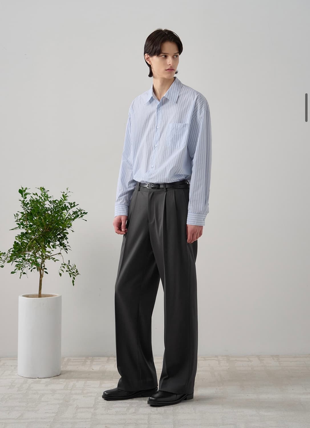 (XL) 드로우핏 라피드 스트라이프 셔츠 [SKY BLUE] 판매 상품이미지6