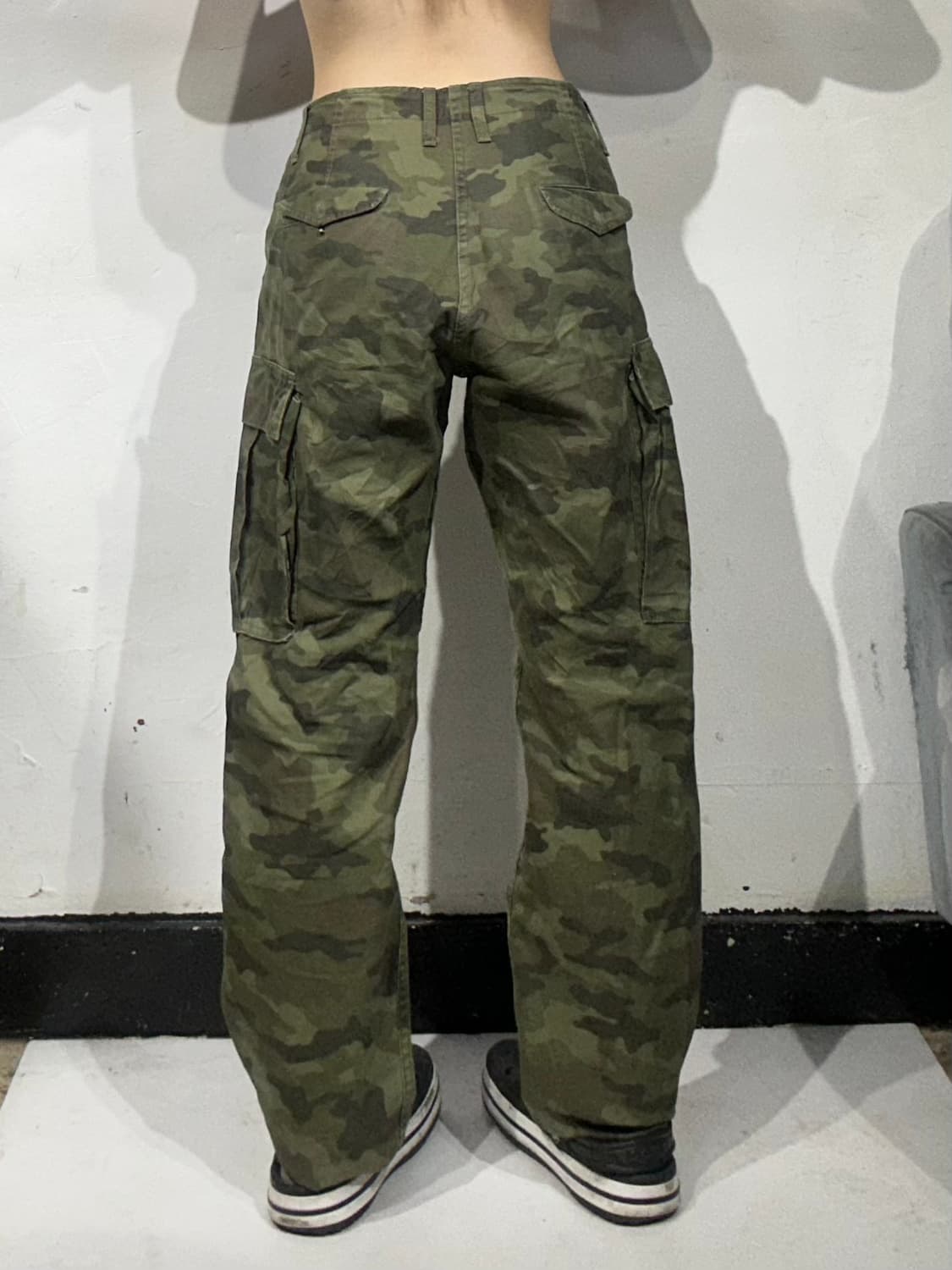 일본 빈티지 카키 카모 카고 팬츠 M 상품이미지3