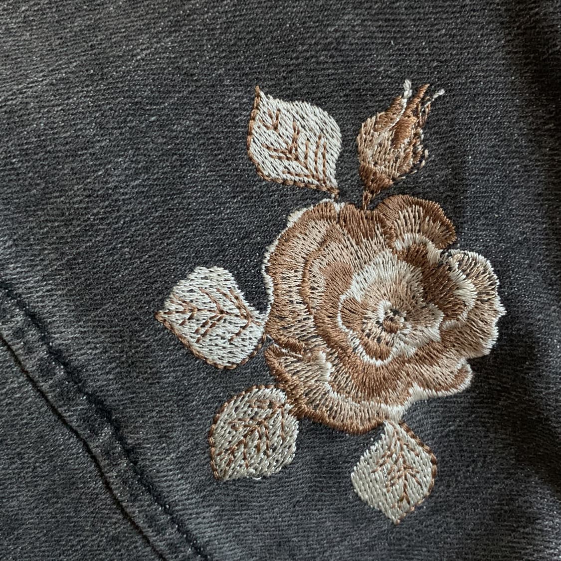 Flower Embroidery Black Debim Jacket 상품이미지3