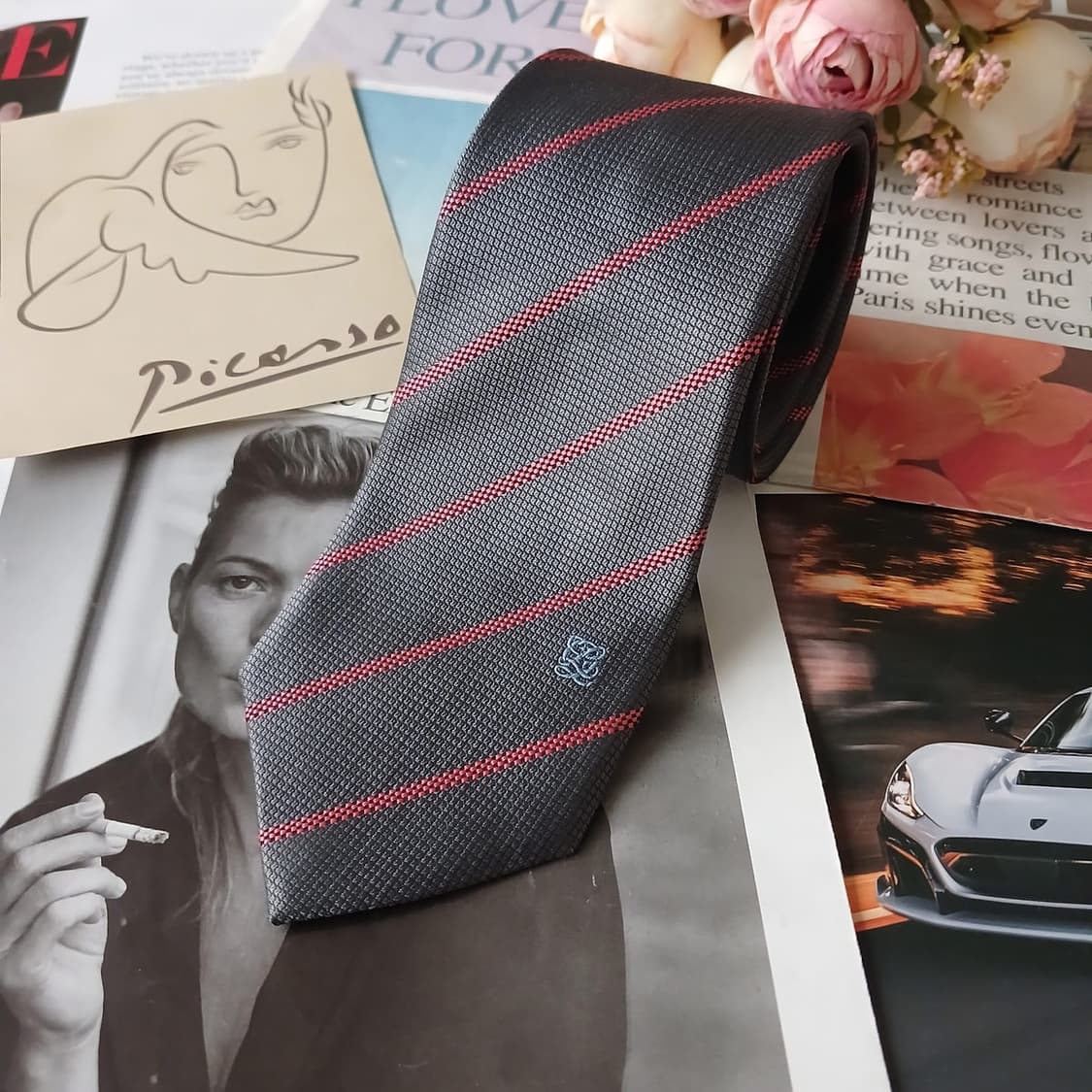 루이까또즈 실크 스트라이프 넥타이 7.3cm A+등급 A19385
 상품이미지2