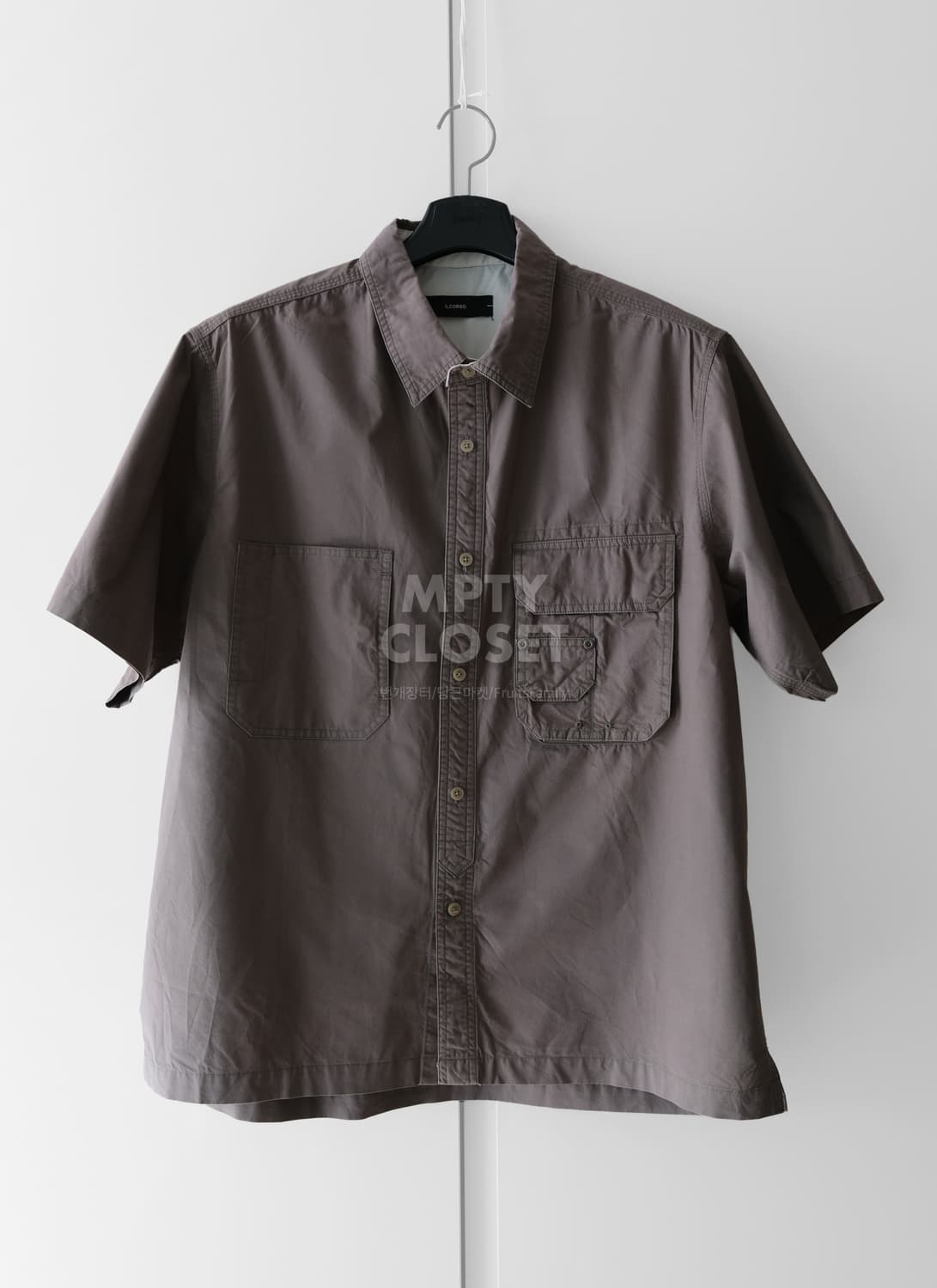 [M/105] 일꼬르소 워시드 반팔 워크셔츠 브라운 상품이미지2
