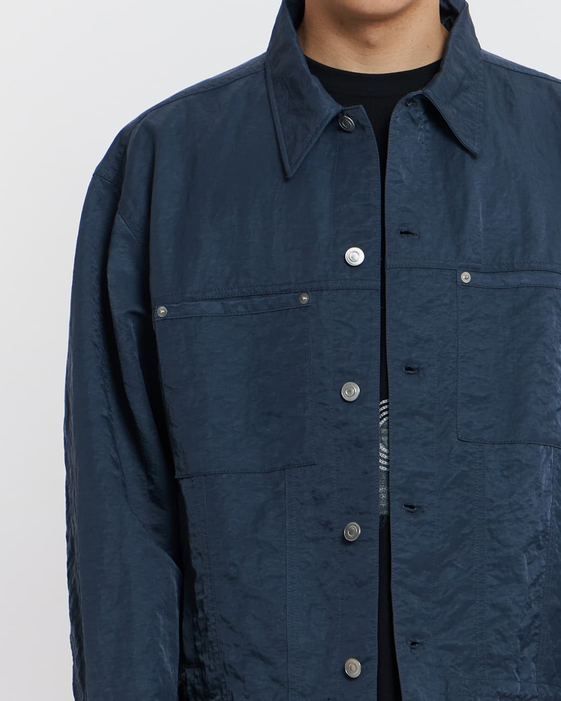 새상품(M)언어펙티드 트러커 자켓 네이비 상품이미지7