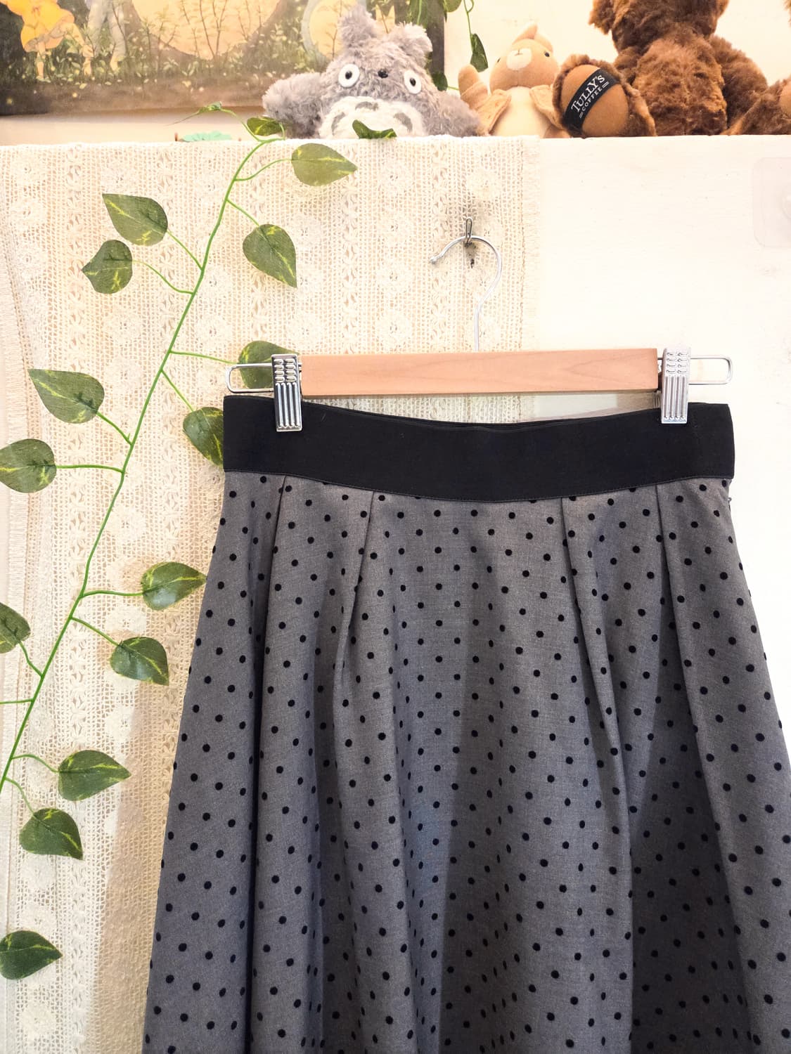 도트 미디 스커트 상품이미지2