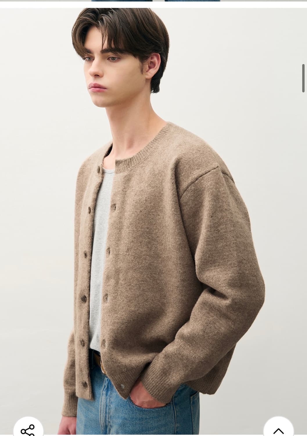 (L) 드로우핏 어베인 울 크롭 니트 가디건 [BEIGE] 판매 상품이미지7