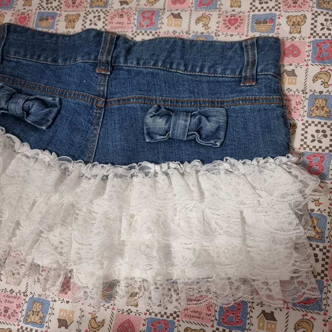 트랄라라(TRALALA) 레이스 프릴 데님 큐롯팬츠 상품이미지6