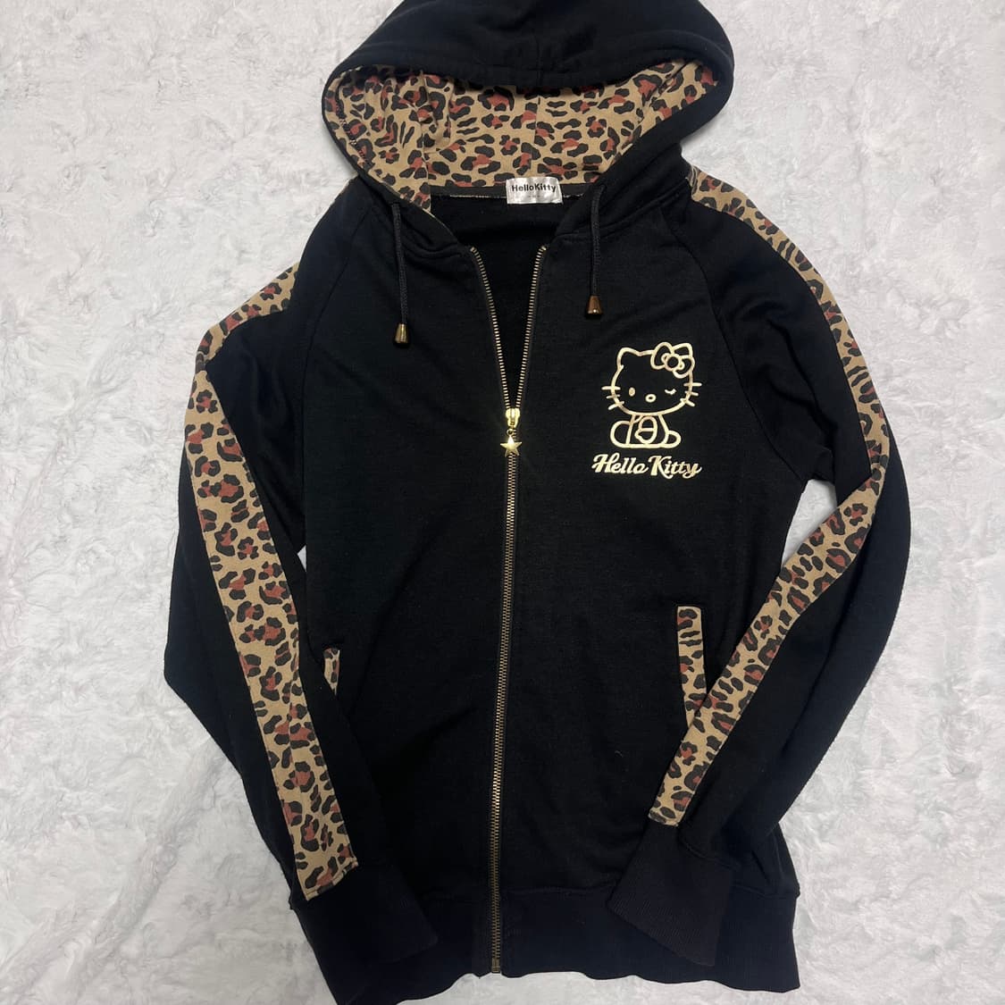 헬로키티 호피 갸루 후드집업 상품이미지1