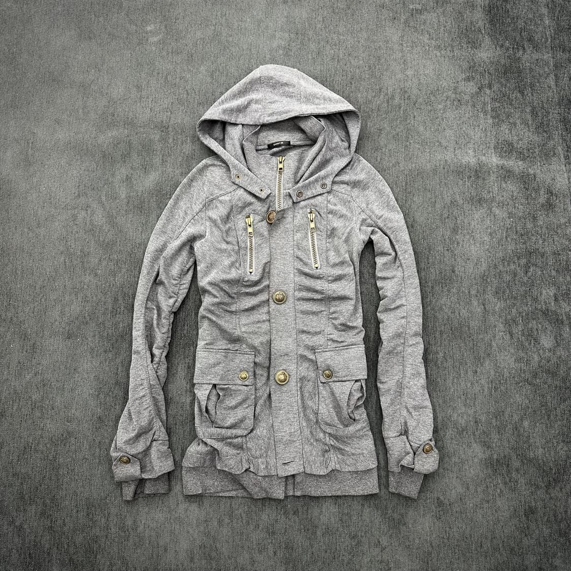 Hood layered shirring long jacket 상품이미지3