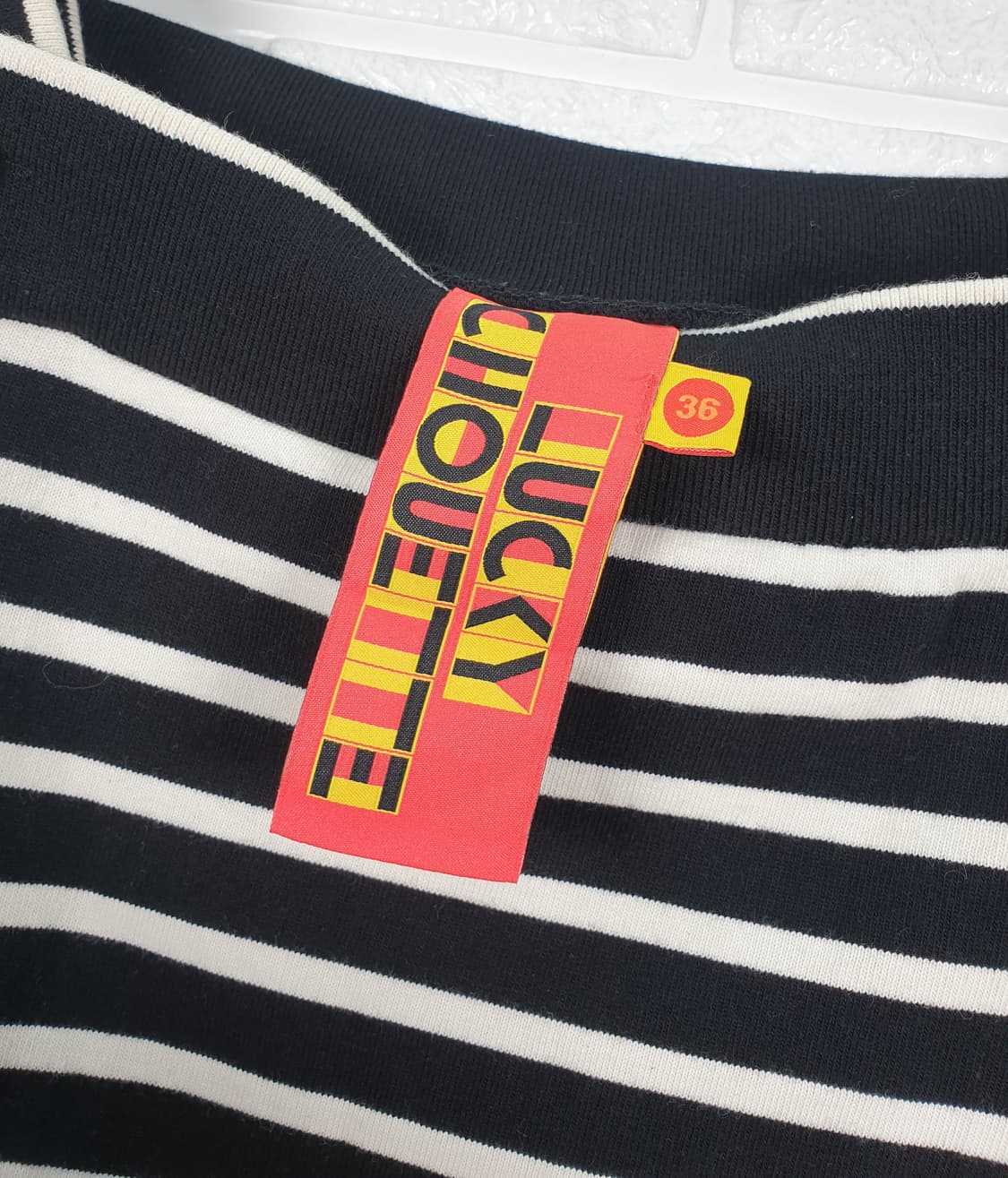 [85]럭키슈에뜨 스퀘어넥 스트라이프 원피스 상품이미지4