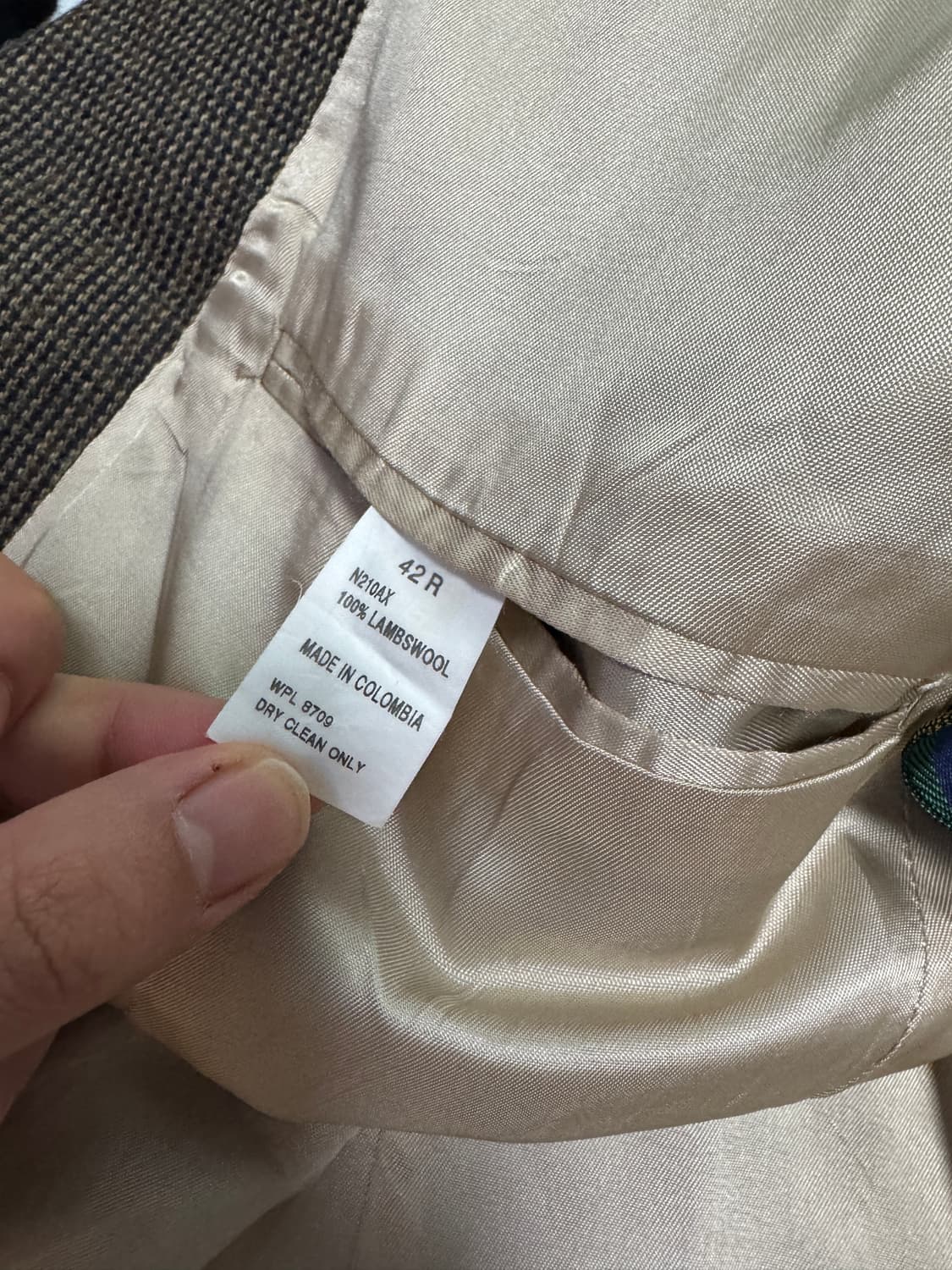 노티카 램스울 체크 패턴 브라운 블레이져 42R XL 상품이미지7