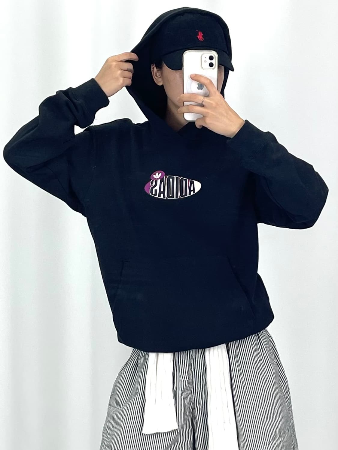 [XL]아디다스 블랙 여성 후드티 상품이미지2
