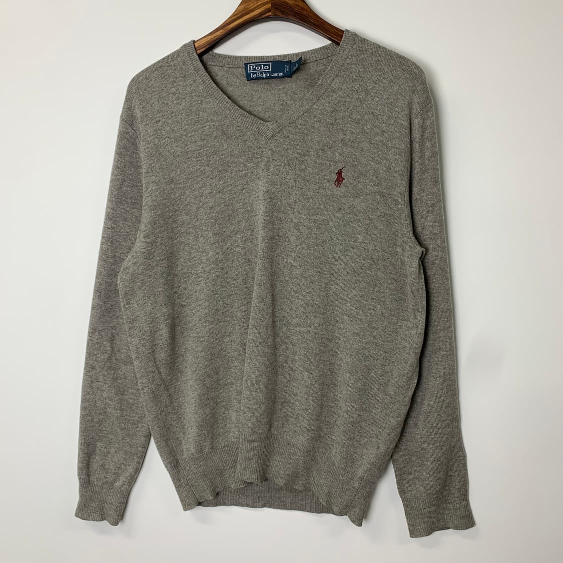 폴로 랄프로렌 신형 피마코튼 그레이 브이넥 니트 상품이미지2