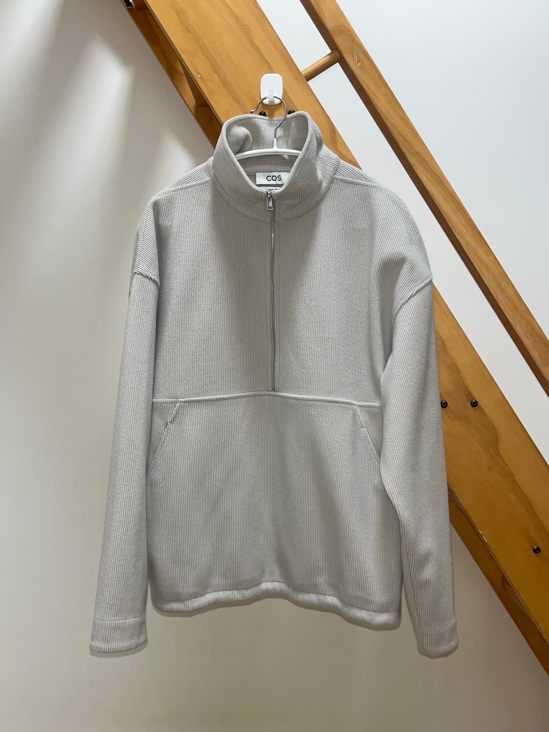 COS 릴랙스드 핏 립 하프집업 스웻셔츠  상품이미지1