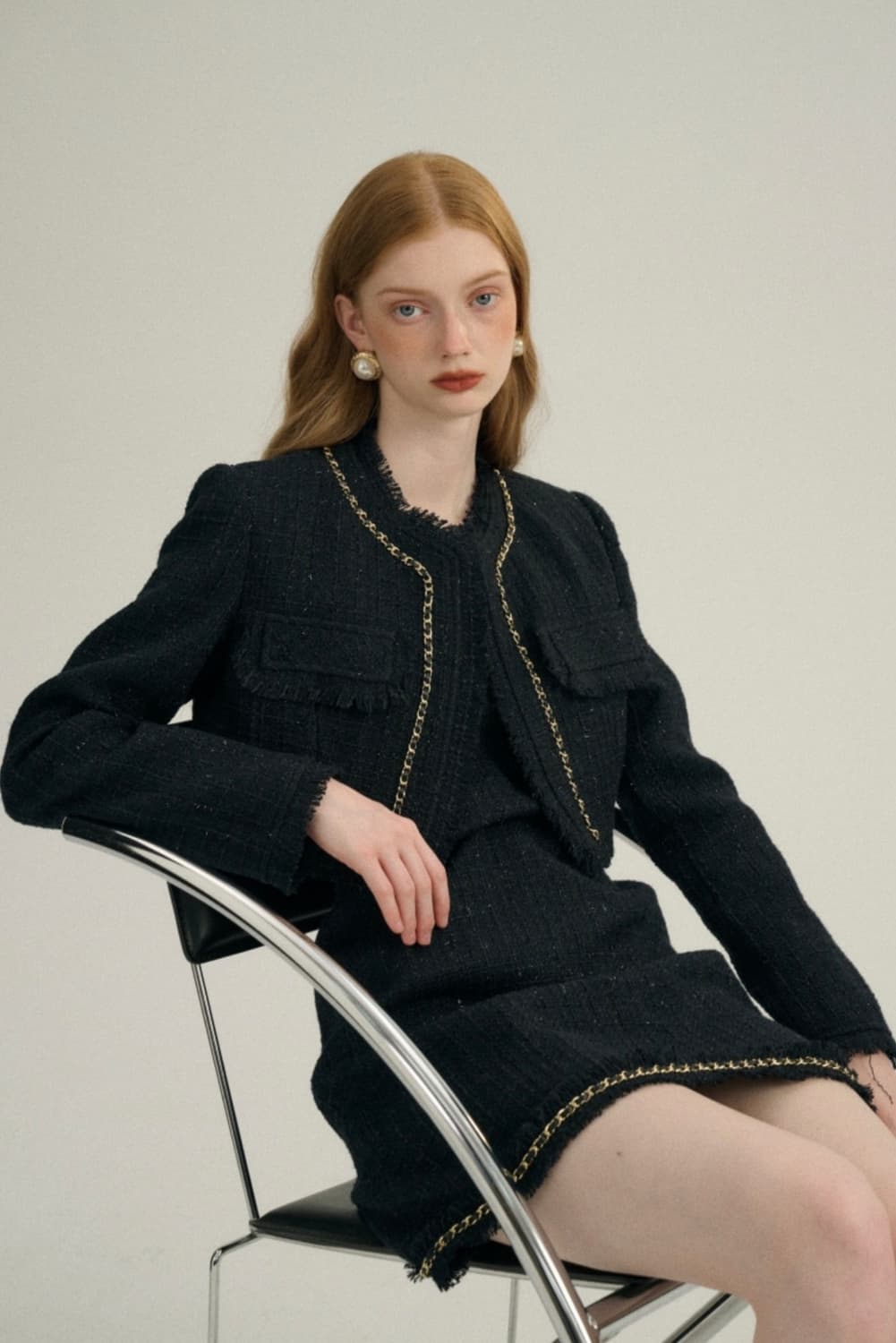 신스덴 로이스 트위드 원피스 자켓 세트 하객룩 파티룩 상품이미지2