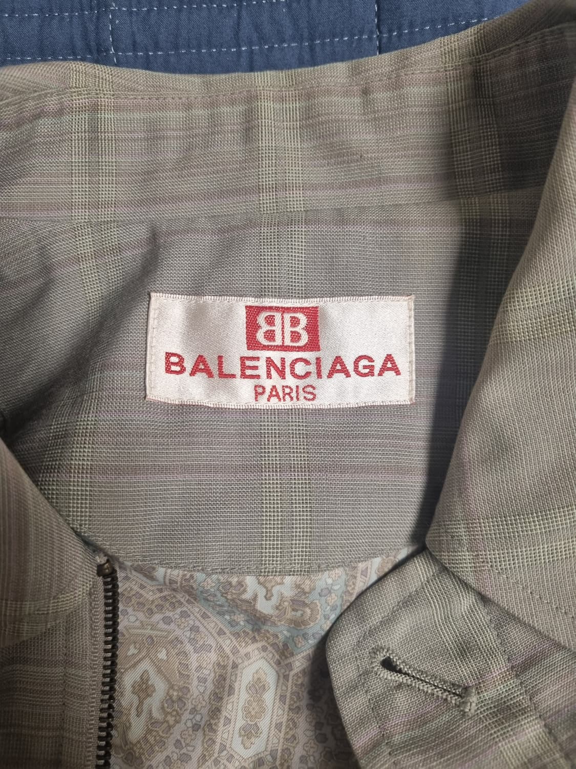 발렌시아가 체크 패턴 블루종 자켓 상품이미지3