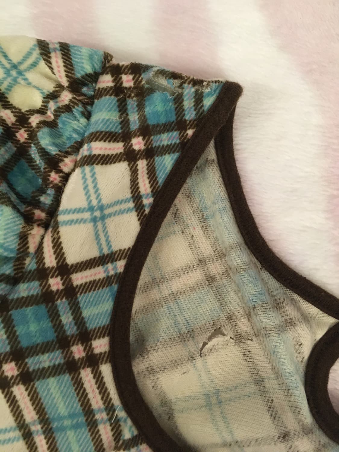 데이지러버즈 깅엄체크 벨벳 퍼프소매 탑 원피스 라떼갸루 헤이세이 상품이미지5