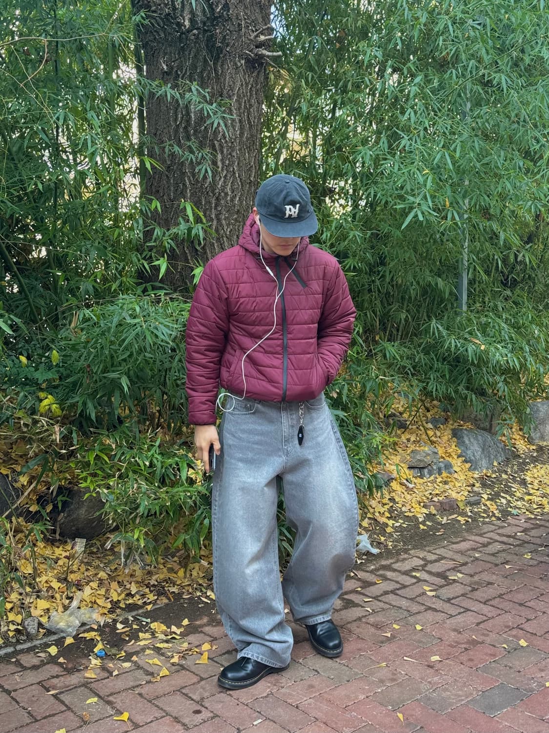 와인색(버건디) 경량패딩 상품이미지1