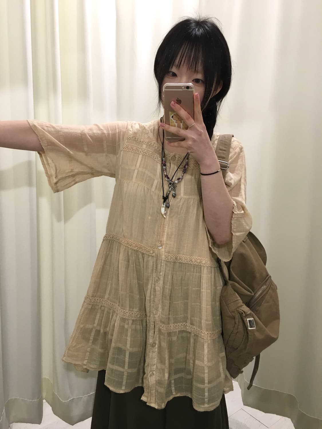 hippie check two-way blouse 상품이미지6