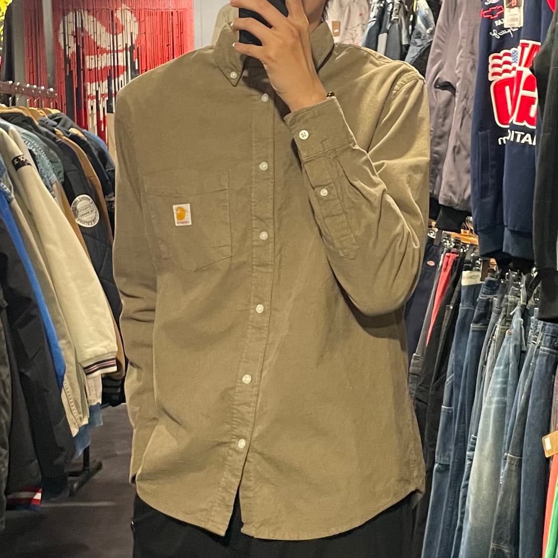 [IM] carhartt 칼하트 베이지 코듀로이 긴팔셔츠 상품이미지5