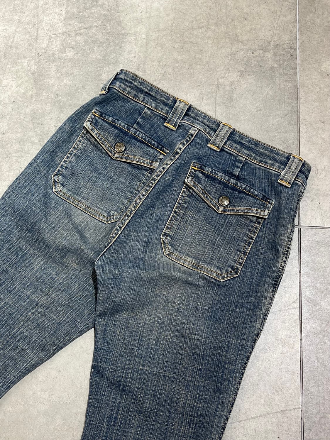 일본 빈티지 미니 카고 포켓 부츠컷 데님 팬츠 상품이미지10