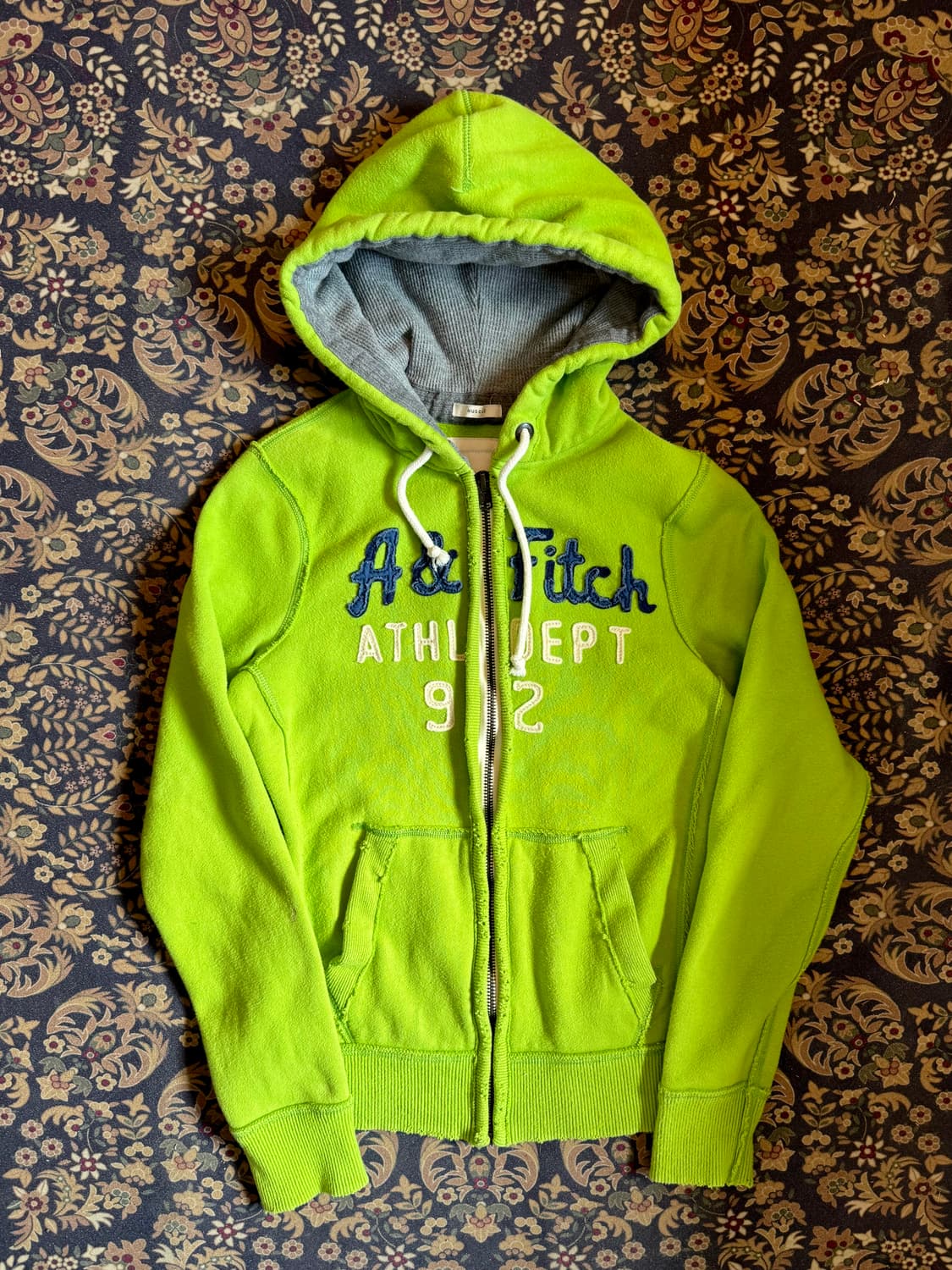 아베크롬비 아플리케로고 후드집업 레몬라임 상품이미지1