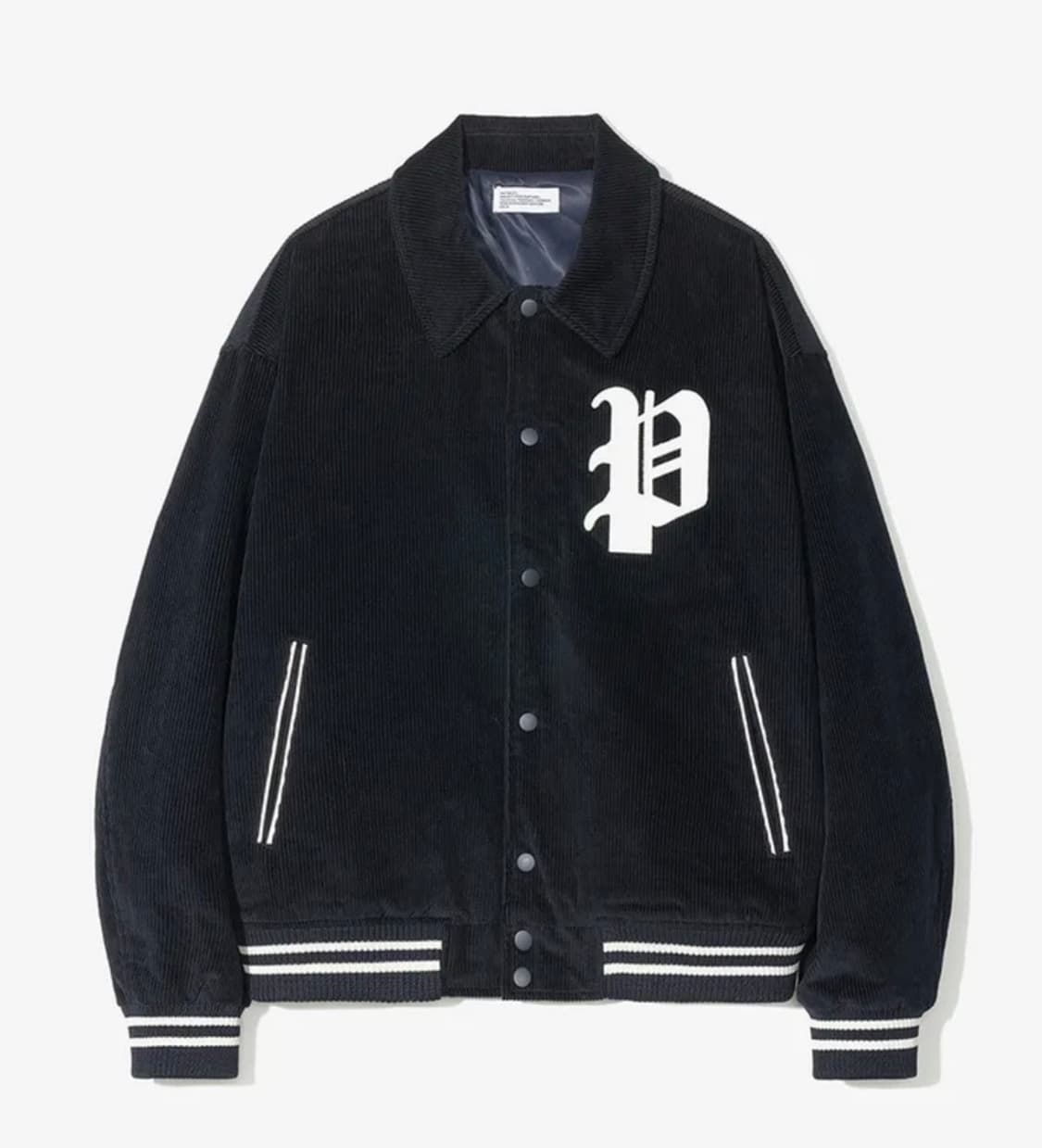 파르티멘토 코듀로이 바시티 자켓 네이비 상품이미지1