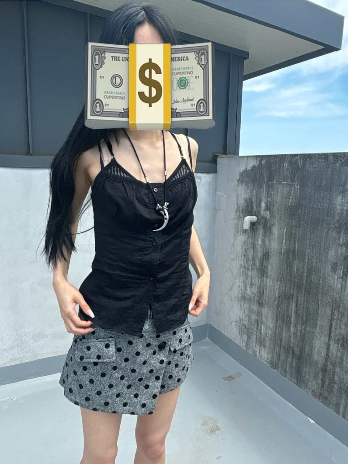 (Vintage)도트 미니스커트 숏츠 갸루 상품이미지1