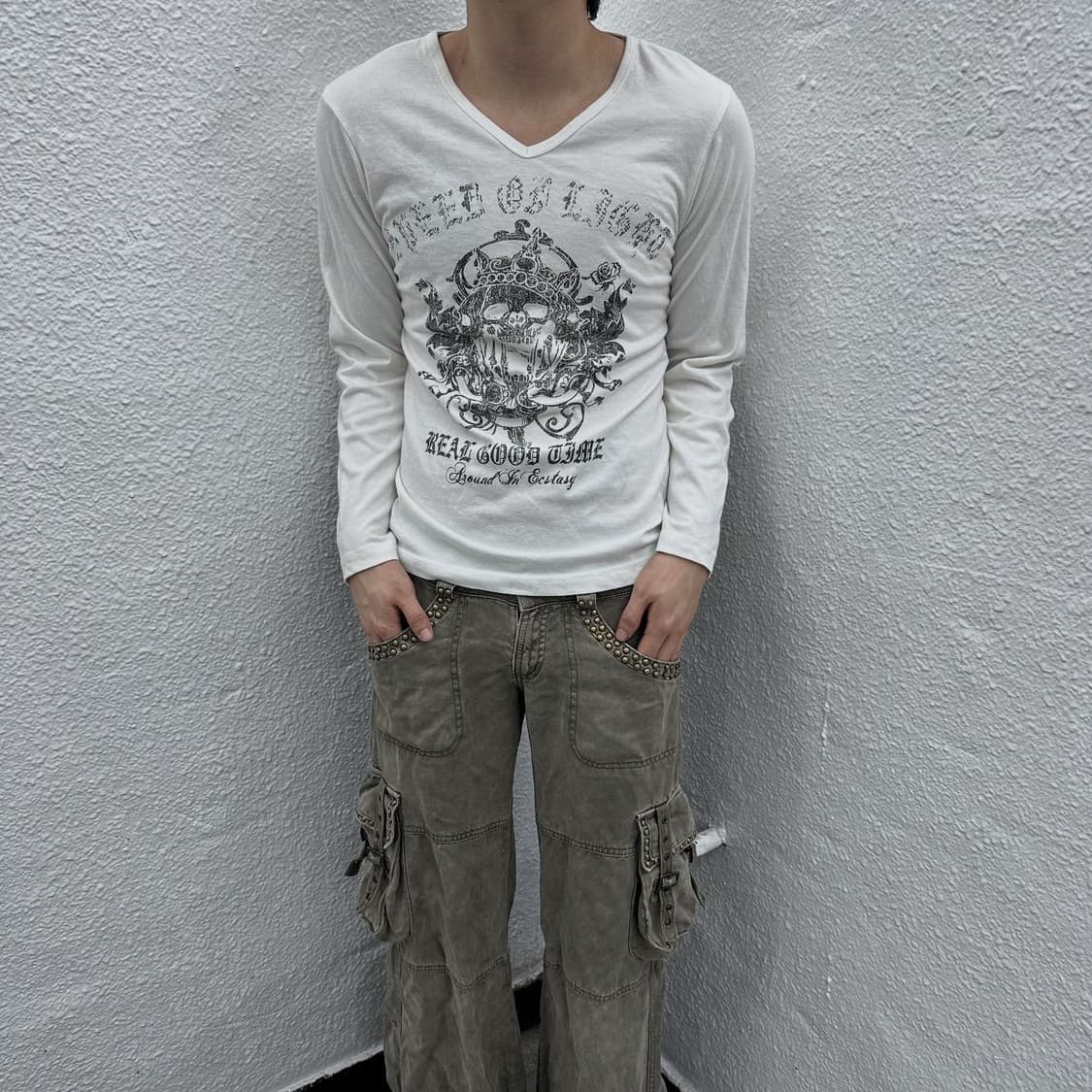 Spanish skull printing sleeve 상품이미지4