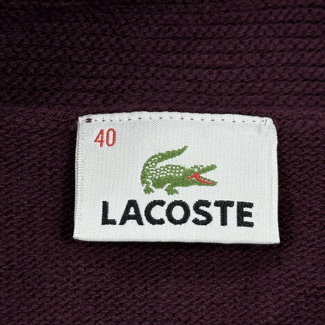 라코스테 재팬 빈티지 투웨이 니트 집업 버건디 여성S 상품이미지5