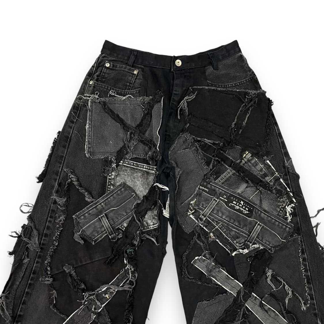 데님 커스텀 흑청 와이드팬츠 y07103 상품이미지3