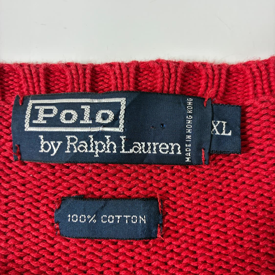 Polo 폴로 랄프로렌 레드 코튼 라운드 니트 상품이미지4