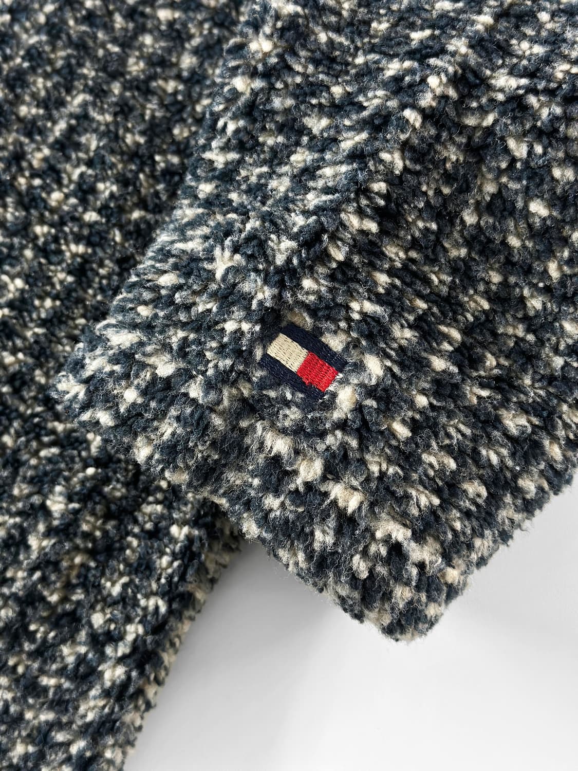 90s 빈티지 타미 힐피거 usa 부클 하운드 체크 하프 집 풀오버 상품이미지7