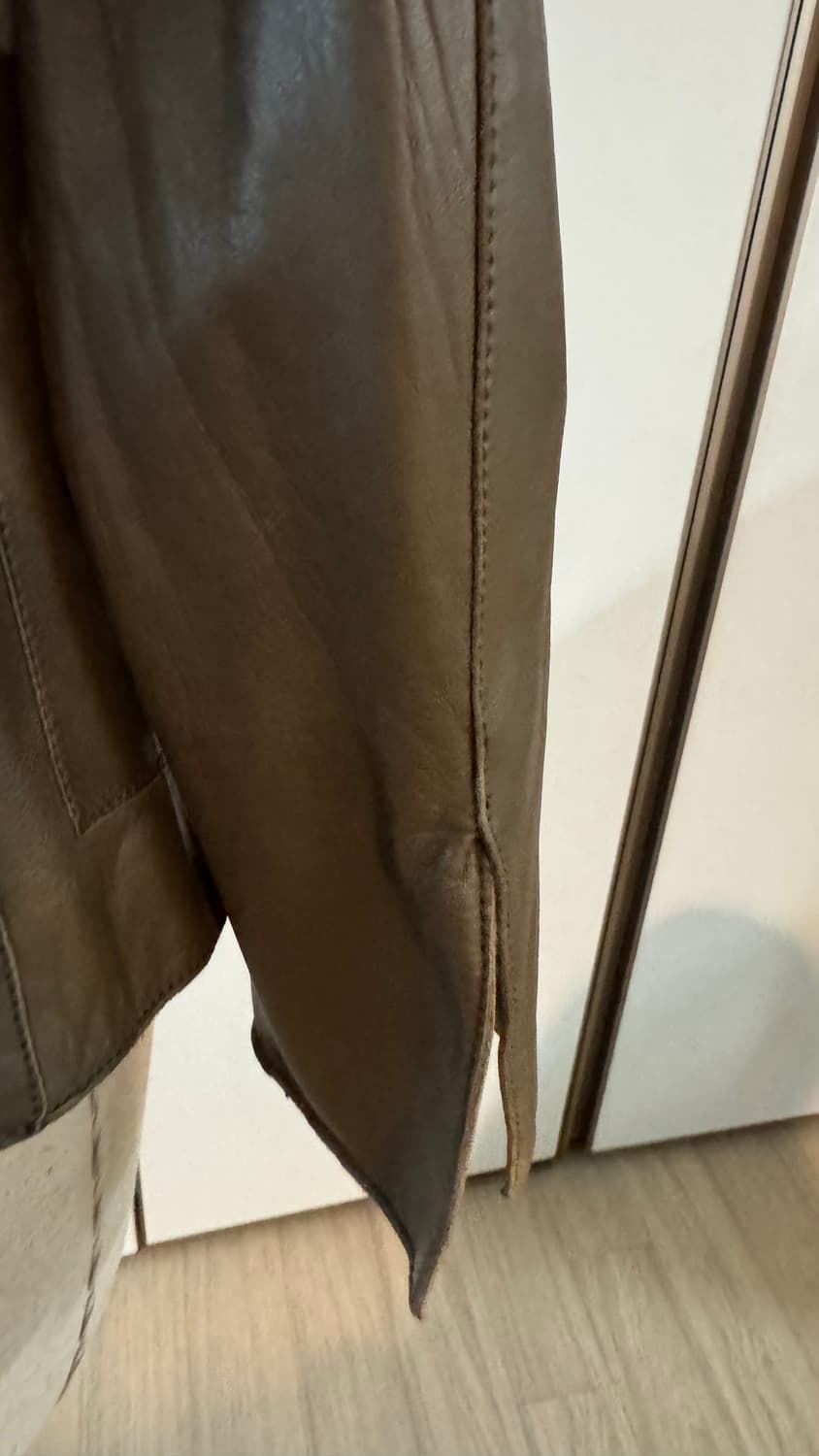 이태리 여성 가죽 자켓   올리브 그린  상품이미지7