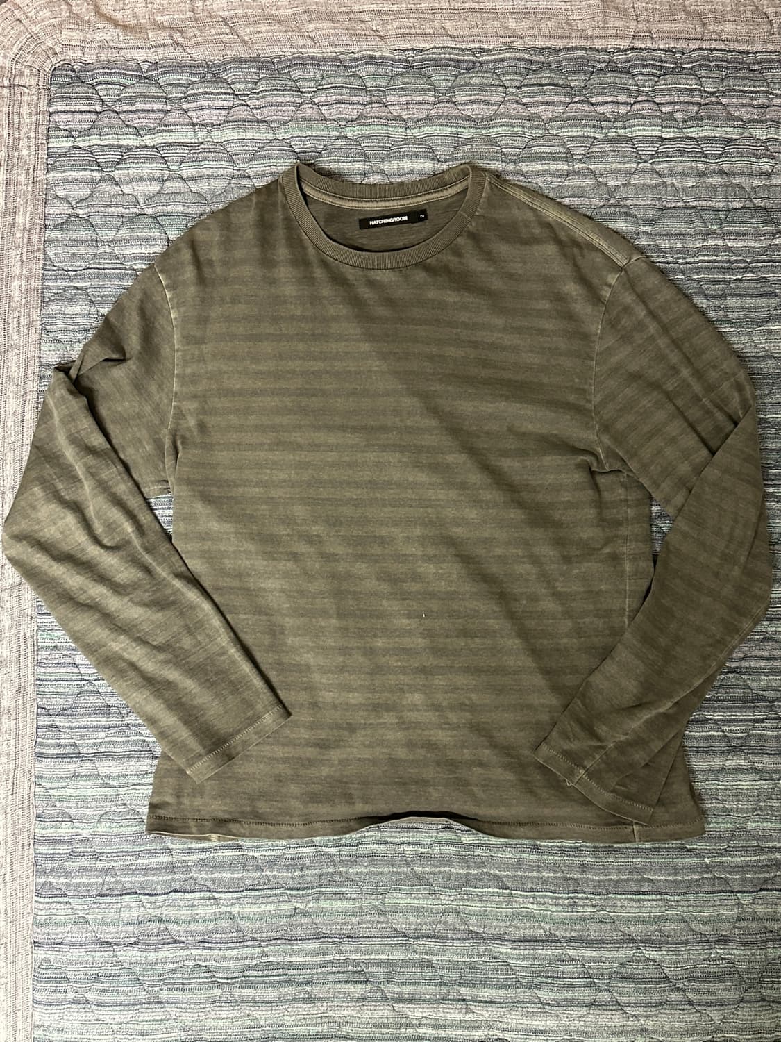 해칭룸 VTG Stripe Tee Dyed Charcoal 상품이미지1