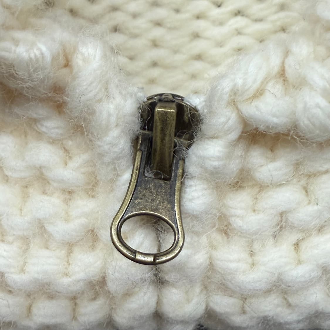 모리 화이트 빈티지 니트 집업 상품이미지5