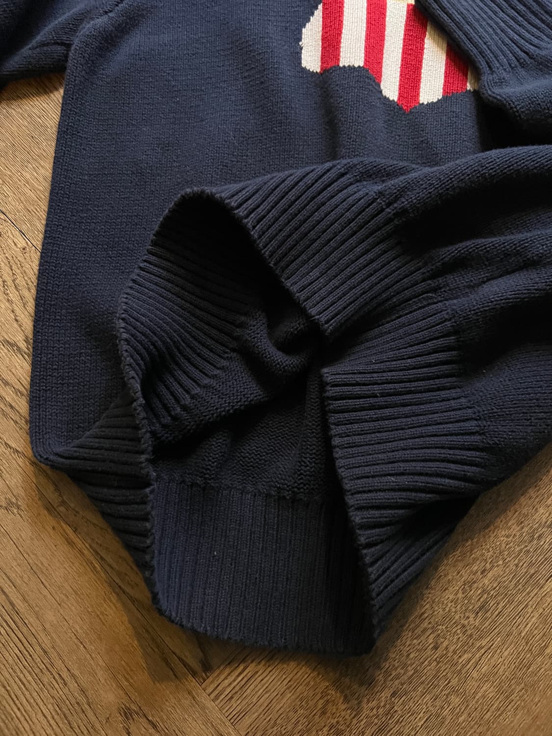 [L]90's 폴로 랄프로렌 쉴드로고 네이비 코튼 니트 상품이미지5