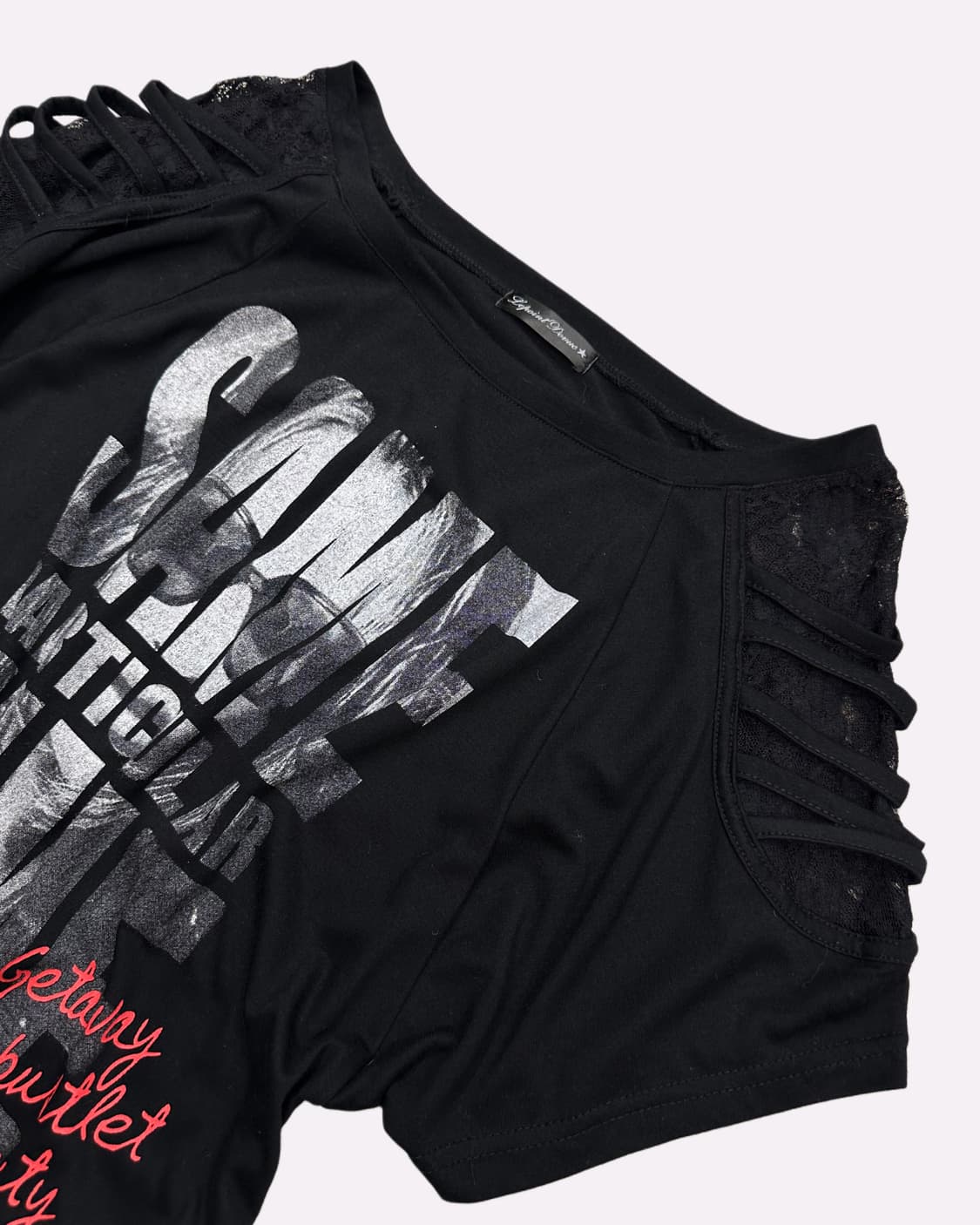 lace shoulder shirring t-shirt 상품이미지2