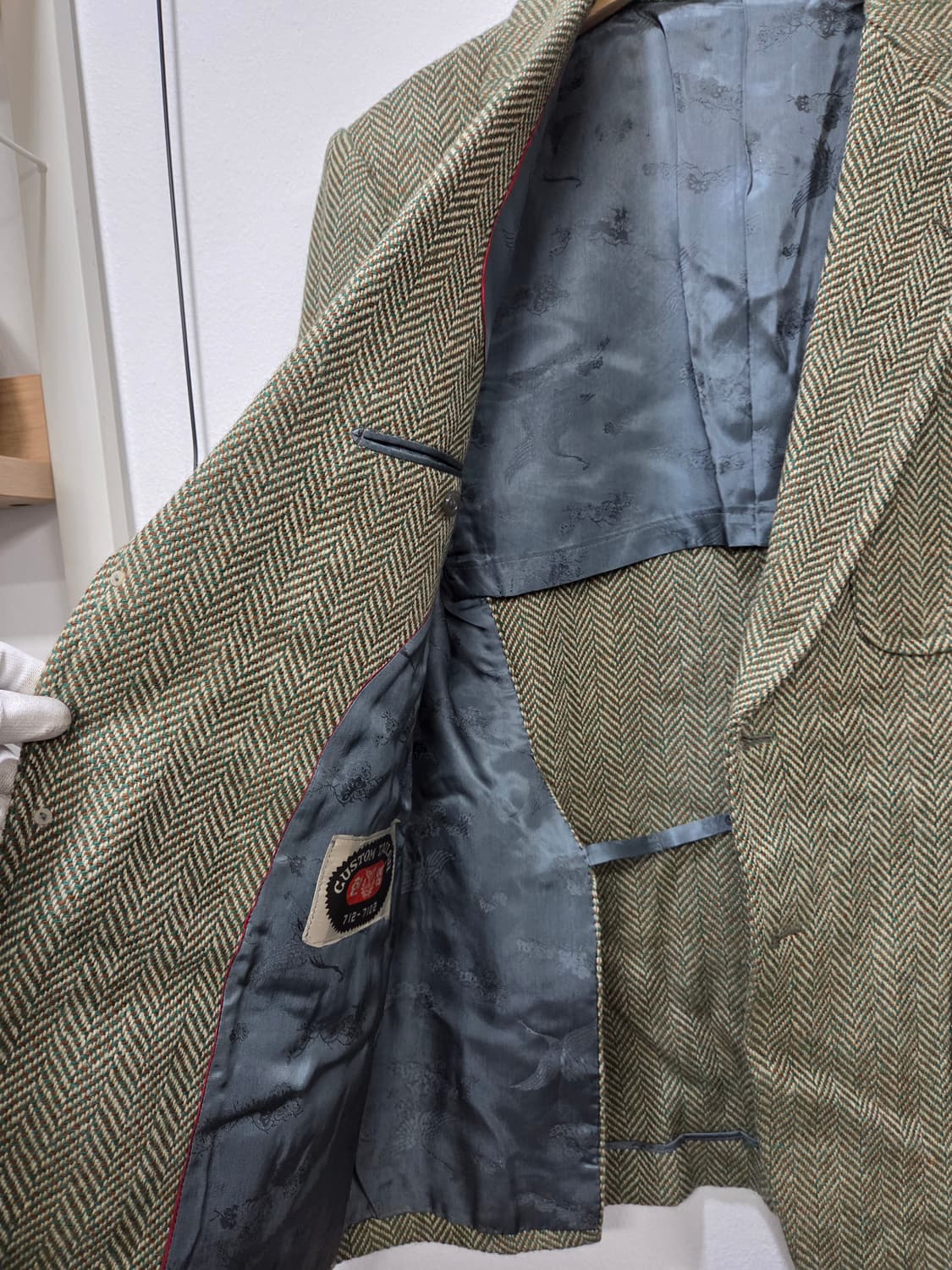 헤링본 남성 트윌 카키그린 자켓 올드스쿨 부띠끄 블레이져 상품이미지5