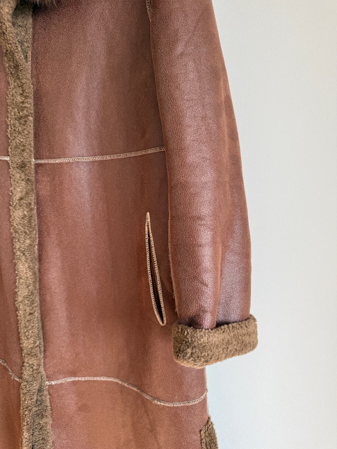 Pre owned 롱 코트 무스탕 상품이미지4