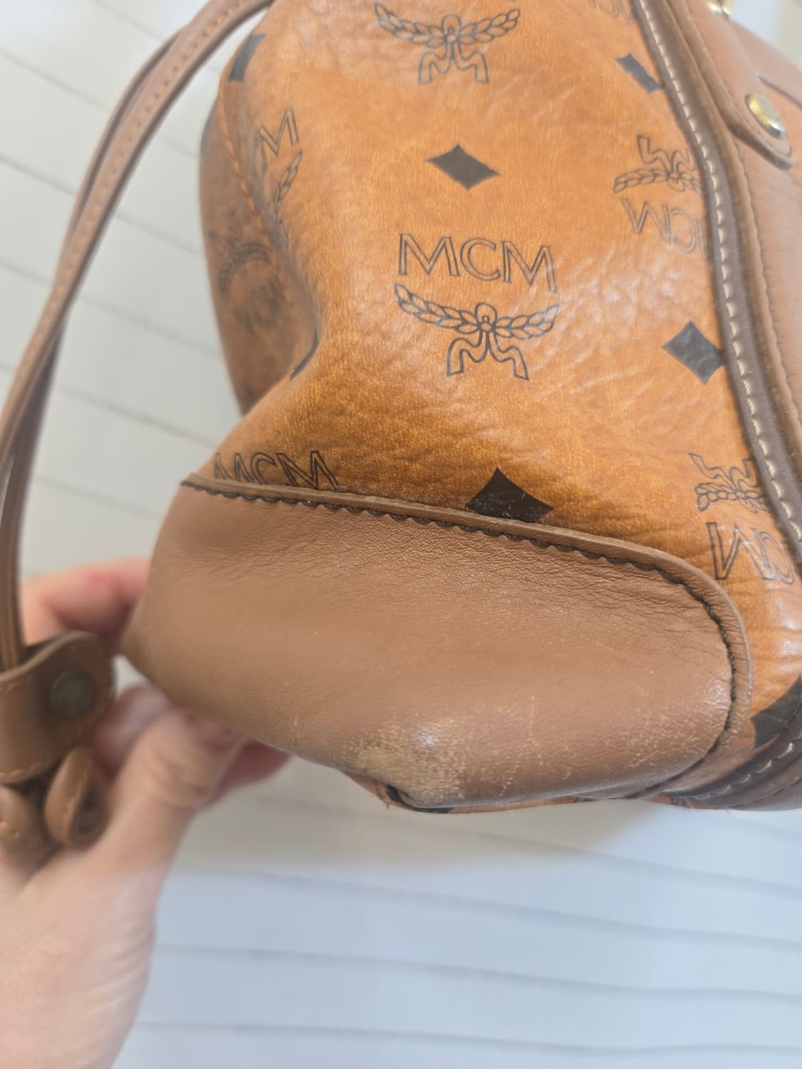 MCM 로고 숄더백(정품) 브라운 토트백 상품이미지8