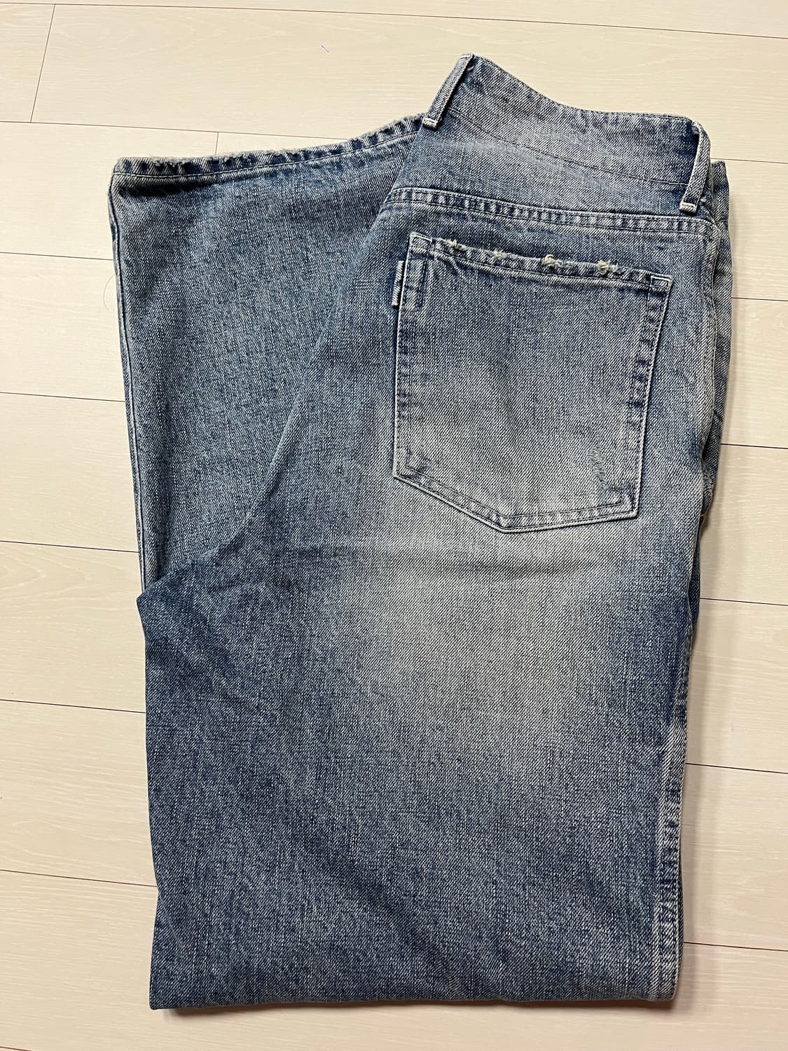 [POTTERY] 원워시드 와이드 데님 팬츠_미드블루2 (1사이즈) 상품이미지9