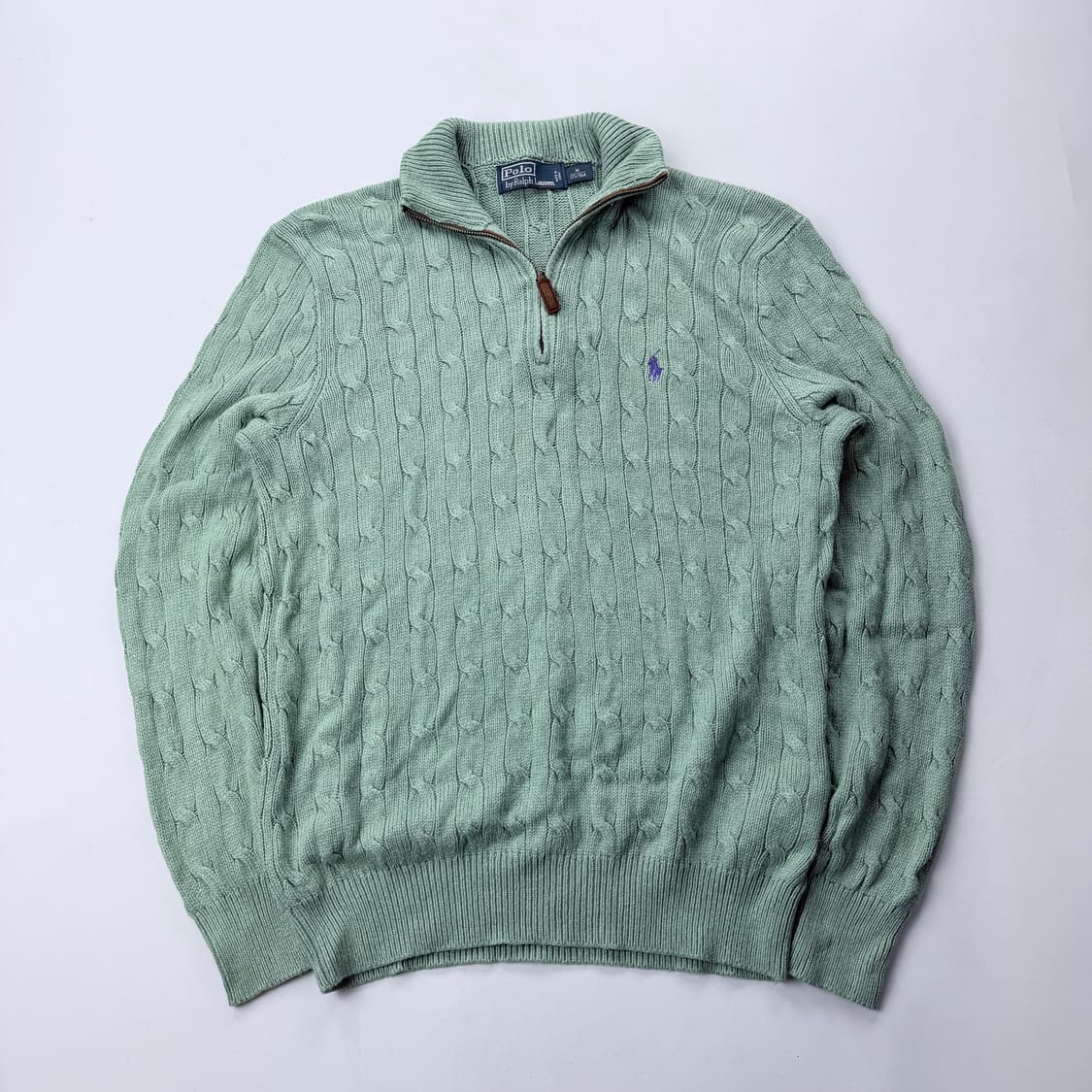 폴로 랄프로렌 케이블니트 꽈배기니트 반집업 상품이미지1