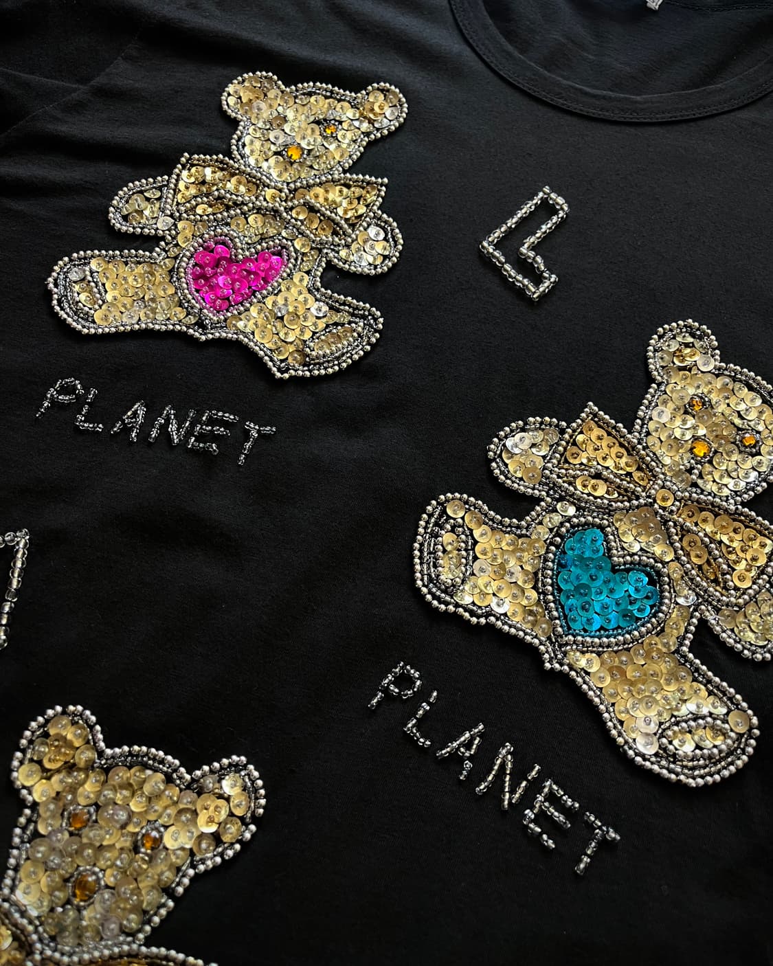GINZA MAGGY Swarovski Jewel Bear T-Shirt 상품이미지5